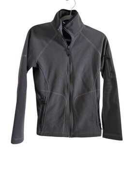 Columbia Womens Medium Grey Full Zip Mock Collar Fleece Long Sleeve Jacket